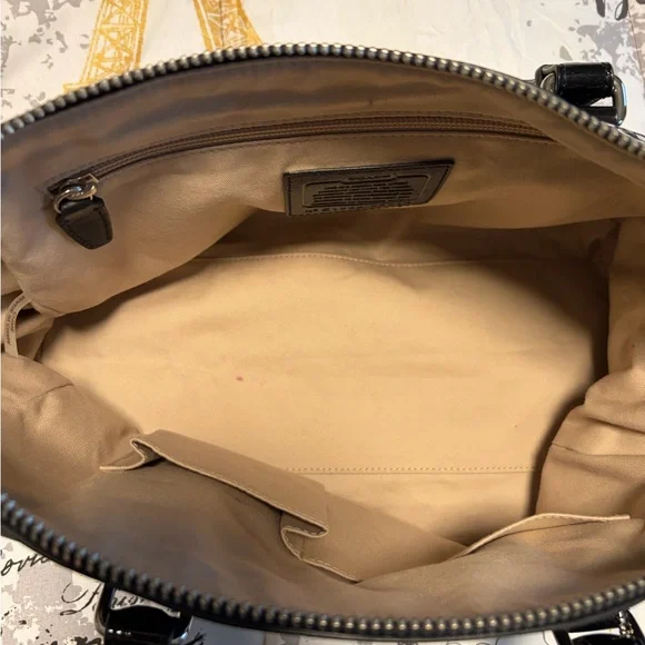 Coach Haley Legacy Leather & Canvas Satchel Bag - Picture 7 of 11